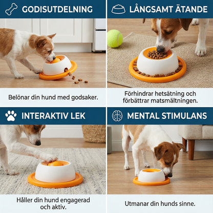 Interaktiv slickleksak med snacksbricka – Slow feeder för hundar