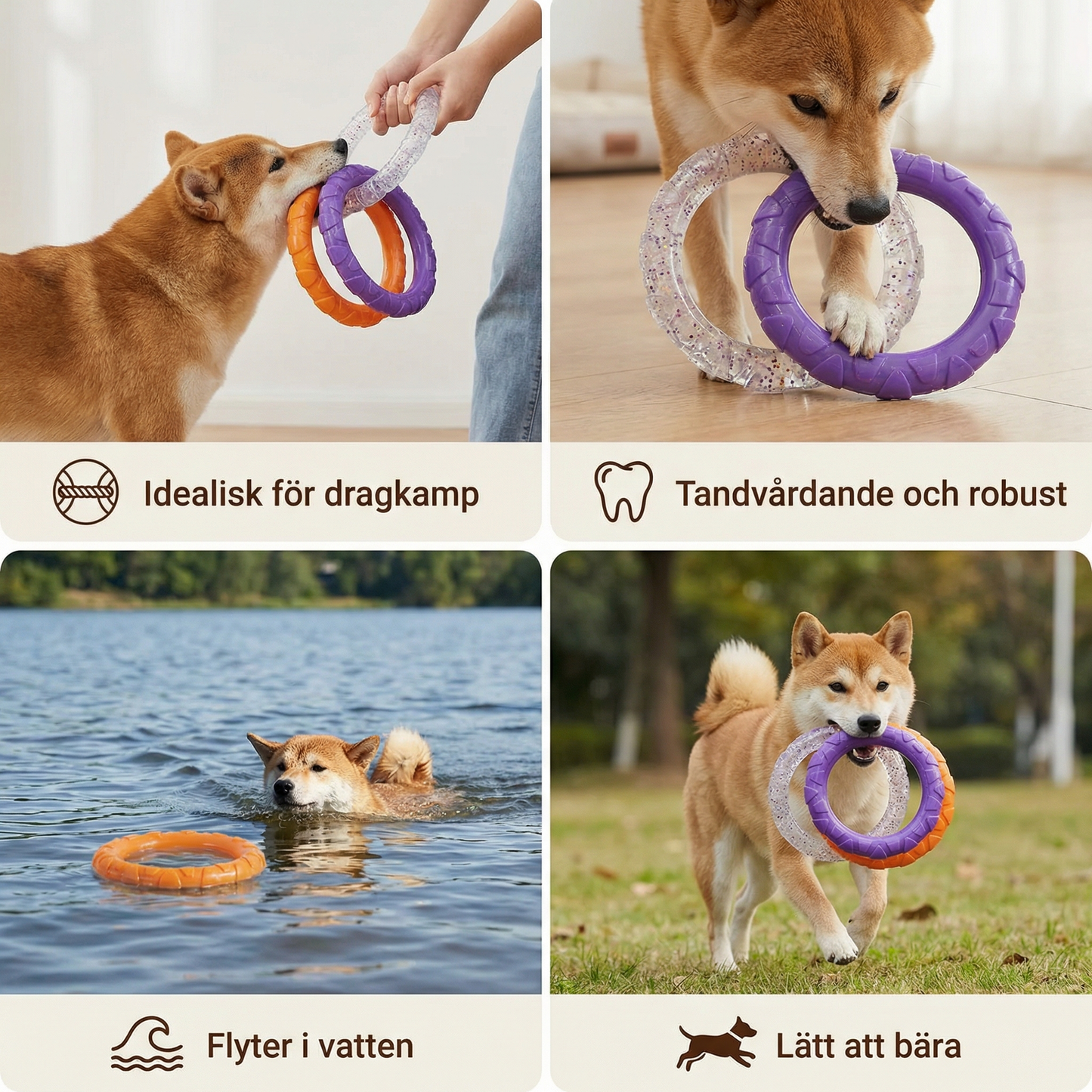 Robust dragleksak för hundar
