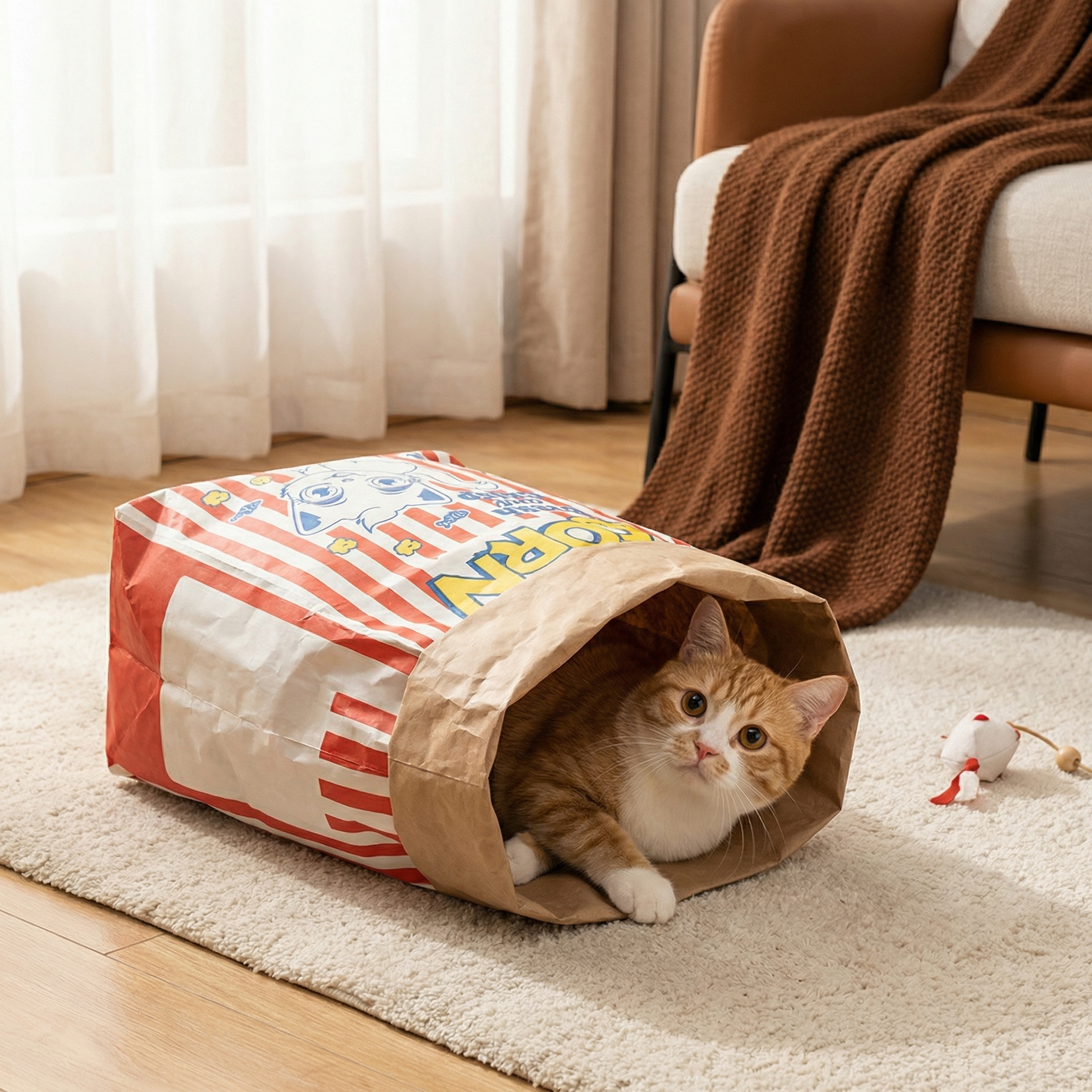 Kattens sömn & lek Kartong Popcornpåse