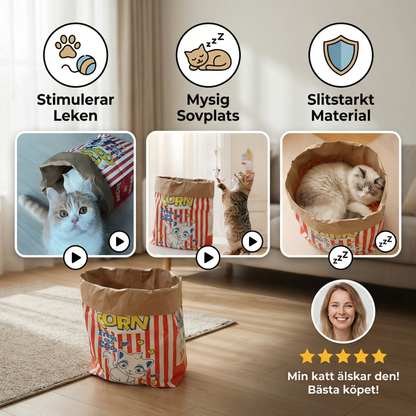Kattens sömn & lek Kartong Popcornpåse