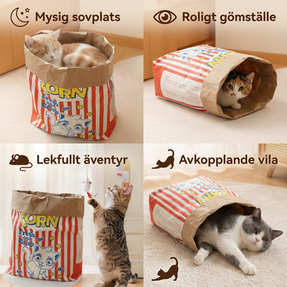 Kattens sömn & lek Kartong Popcornpåse