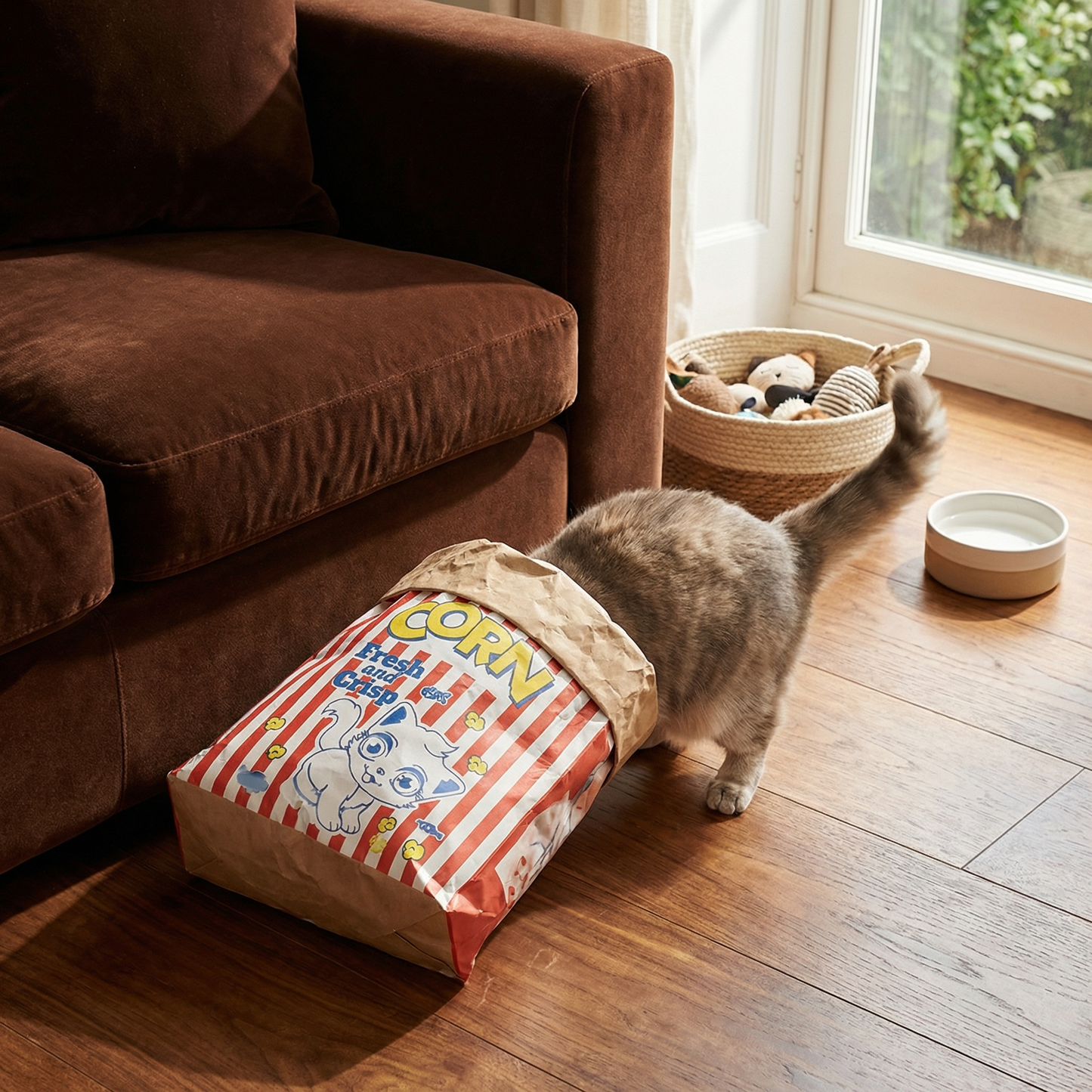 Kattens sömn & lek Kartong Popcornpåse