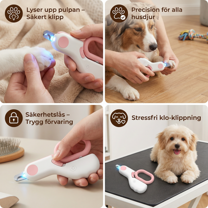 Professionell nagelklippare för husdjur med inbyggd belysning