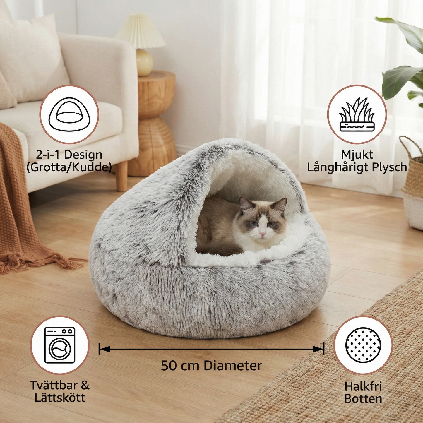 2-i-1 Kattmysgrotta