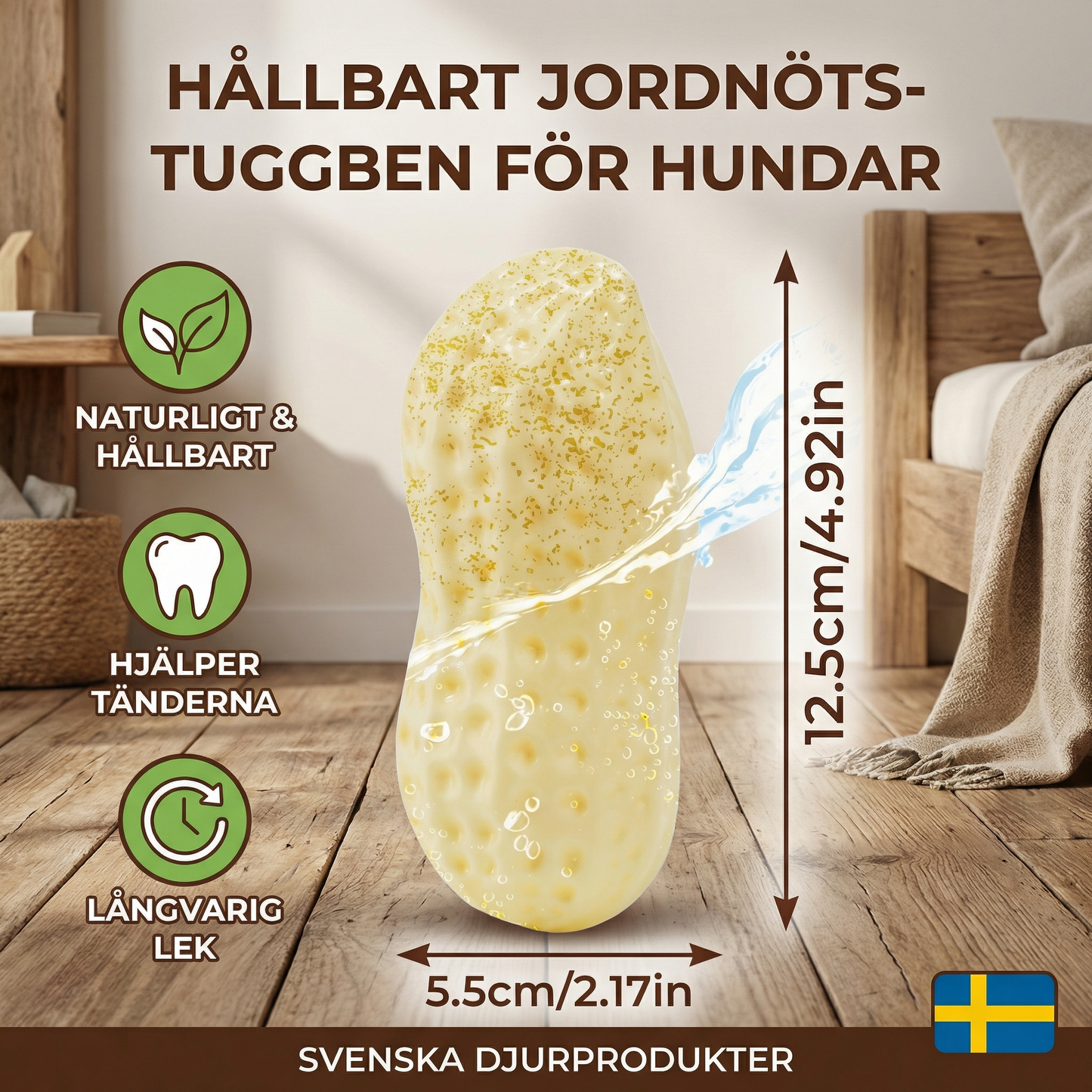 Hållbart Jordnöts-Tuggben för Hundar