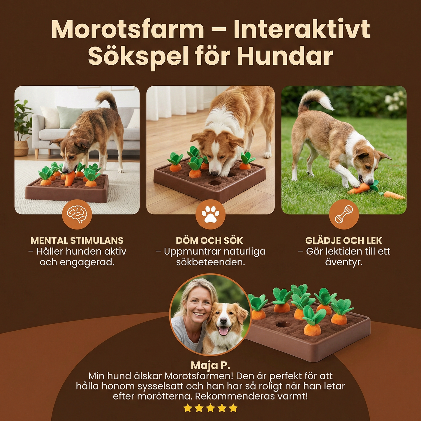 Morotsfarm – Interaktivt Sökspel för Hundar