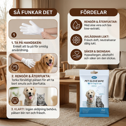 Rengöringshandskar för djur