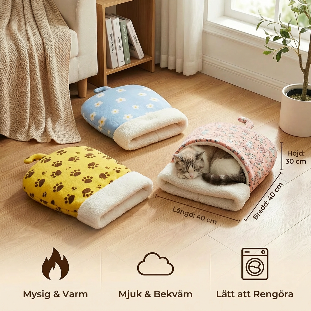 Gemytlig Katt Sovsäck Mysbädd