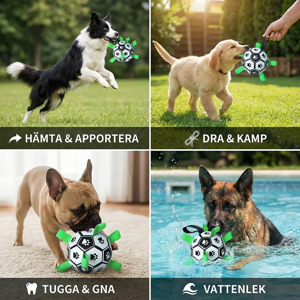 Robust hundleksak med draghandtag