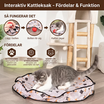 Interaktivt kattleksak med gömd boll