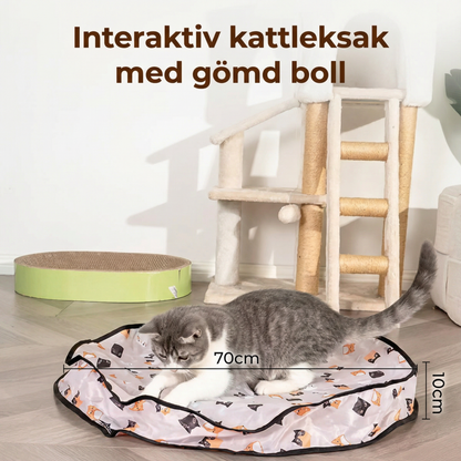 Interaktivt kattleksak med gömd boll