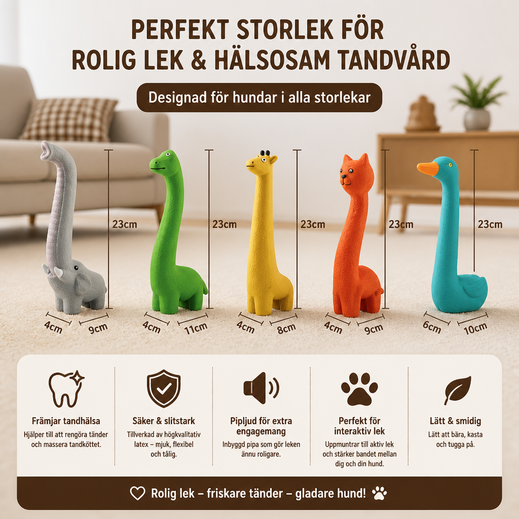 XXL Slitstark Latexleksak För Hundars Tandvård