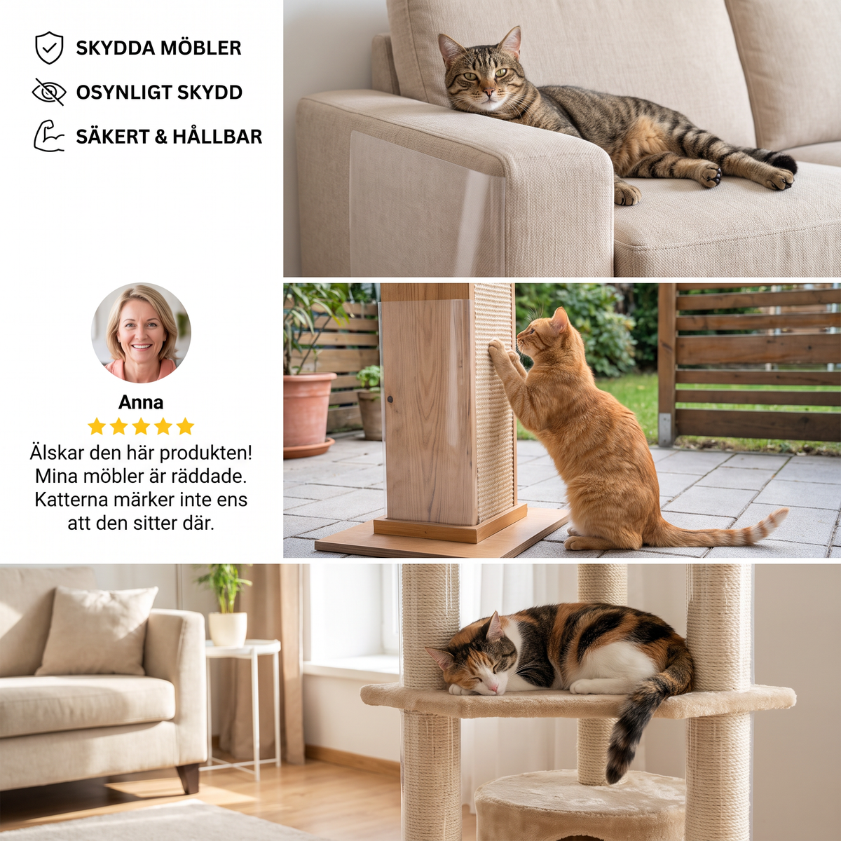 Robustt Klotterskydd För Kattmöbler