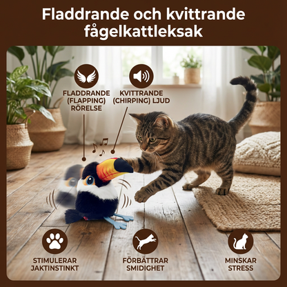 Fladdrande och kvittrande fågelkattleksak