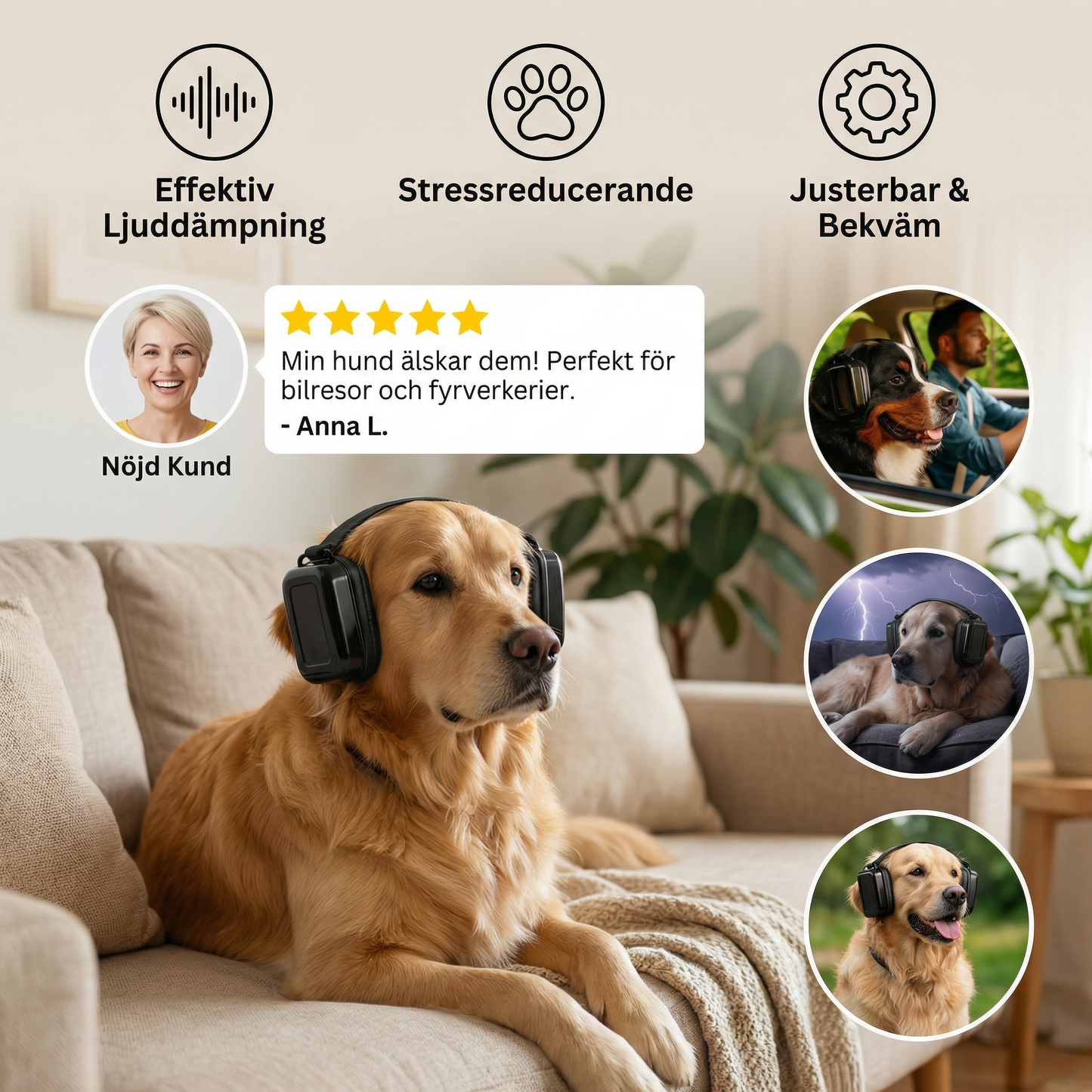 Anti-Ljud Hundöronskydd