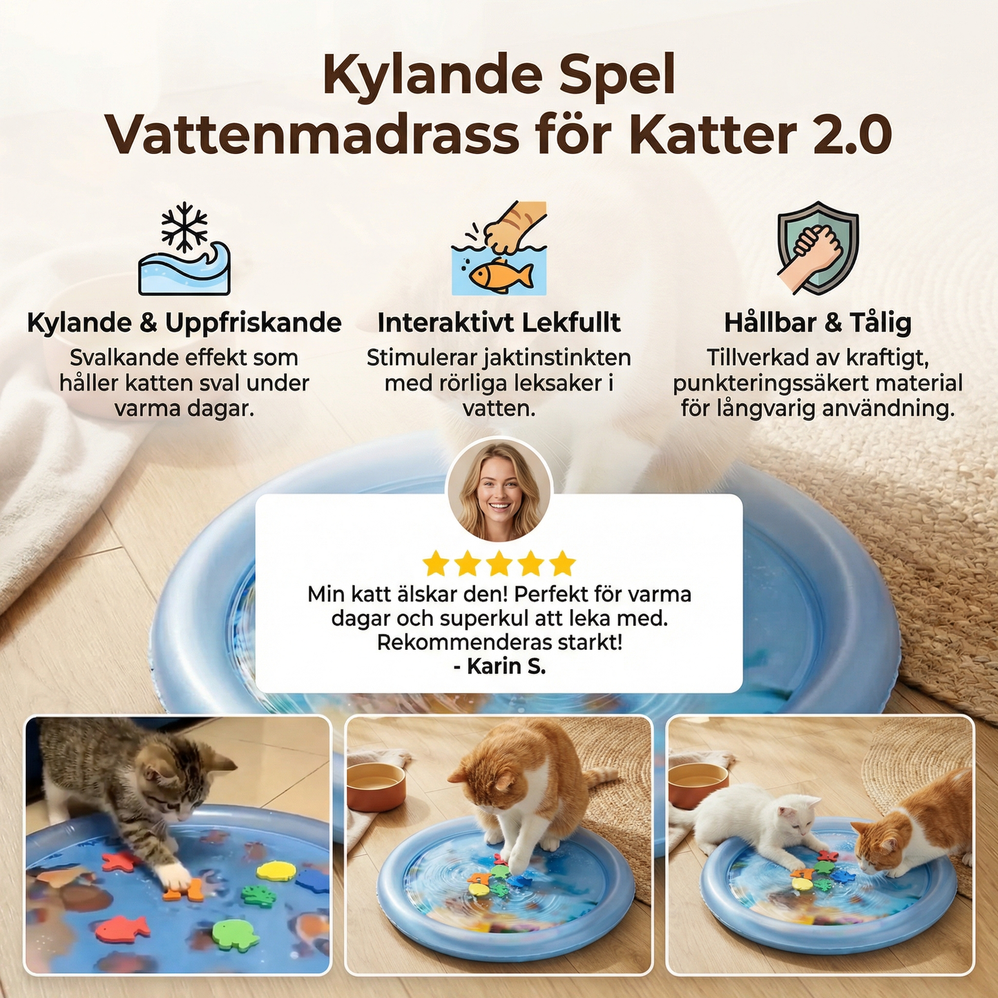 Kylande Spel Vattenmadrass för Katter 2.0