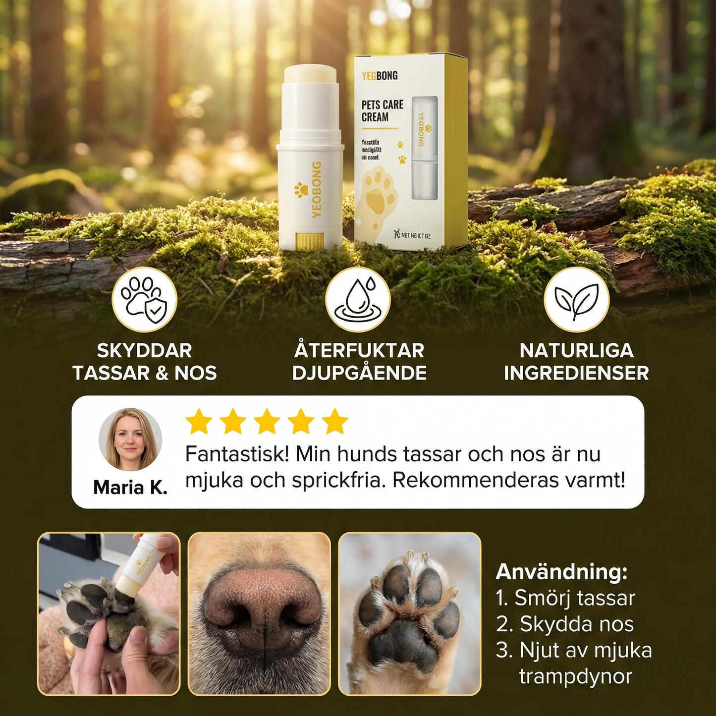 Vårdande och Skyddande Salvastick för Tass och Nos