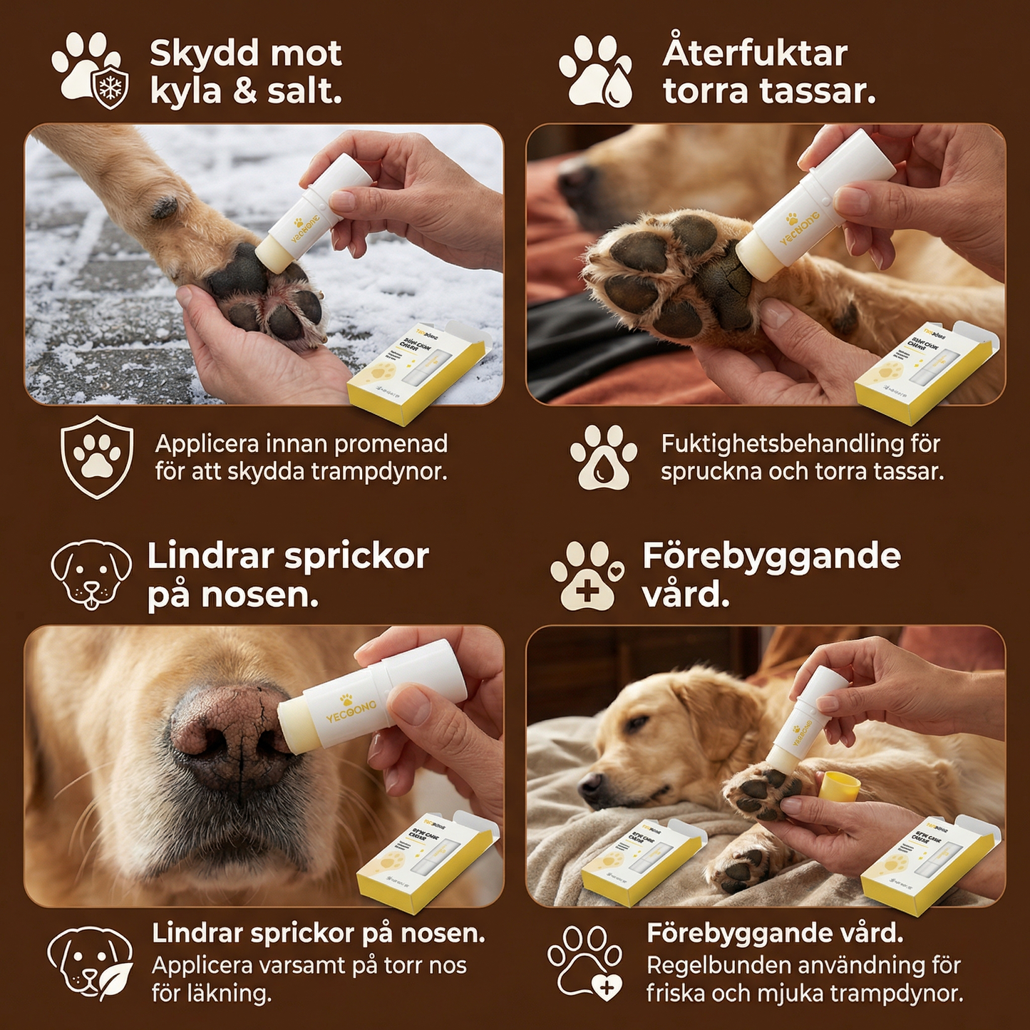 Vårdande och Skyddande Salvastick för Tass och Nos