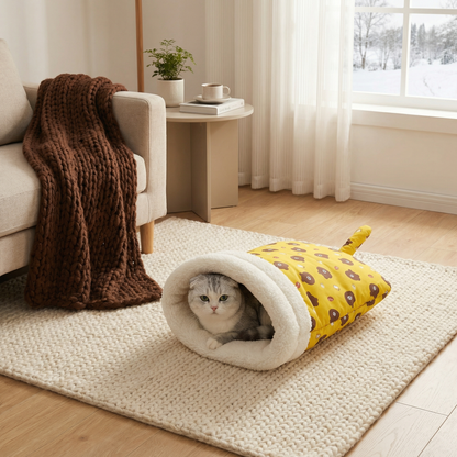 Gemytlig Katt Sovsäck Mysbädd