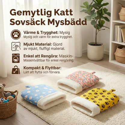 Gemytlig Katt Sovsäck Mysbädd