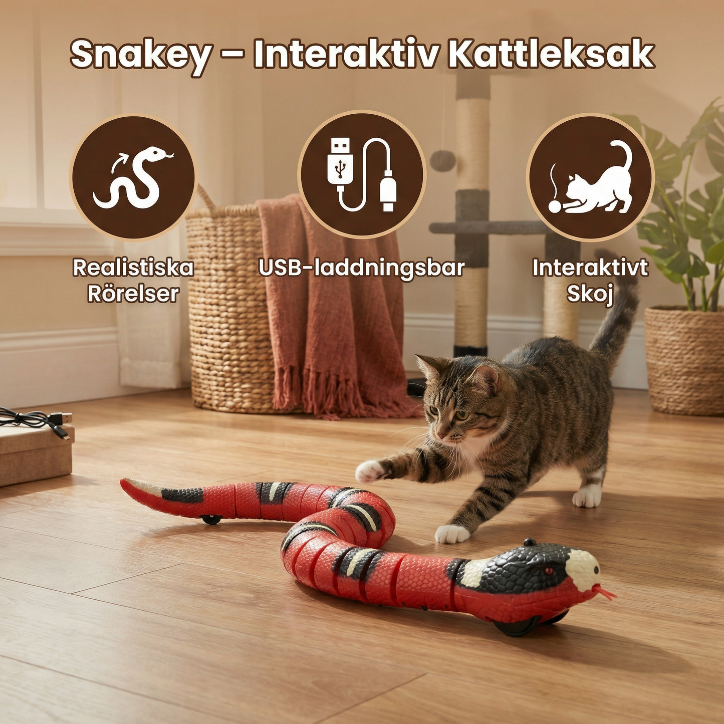 Snakey – Interaktiv Kattleksak