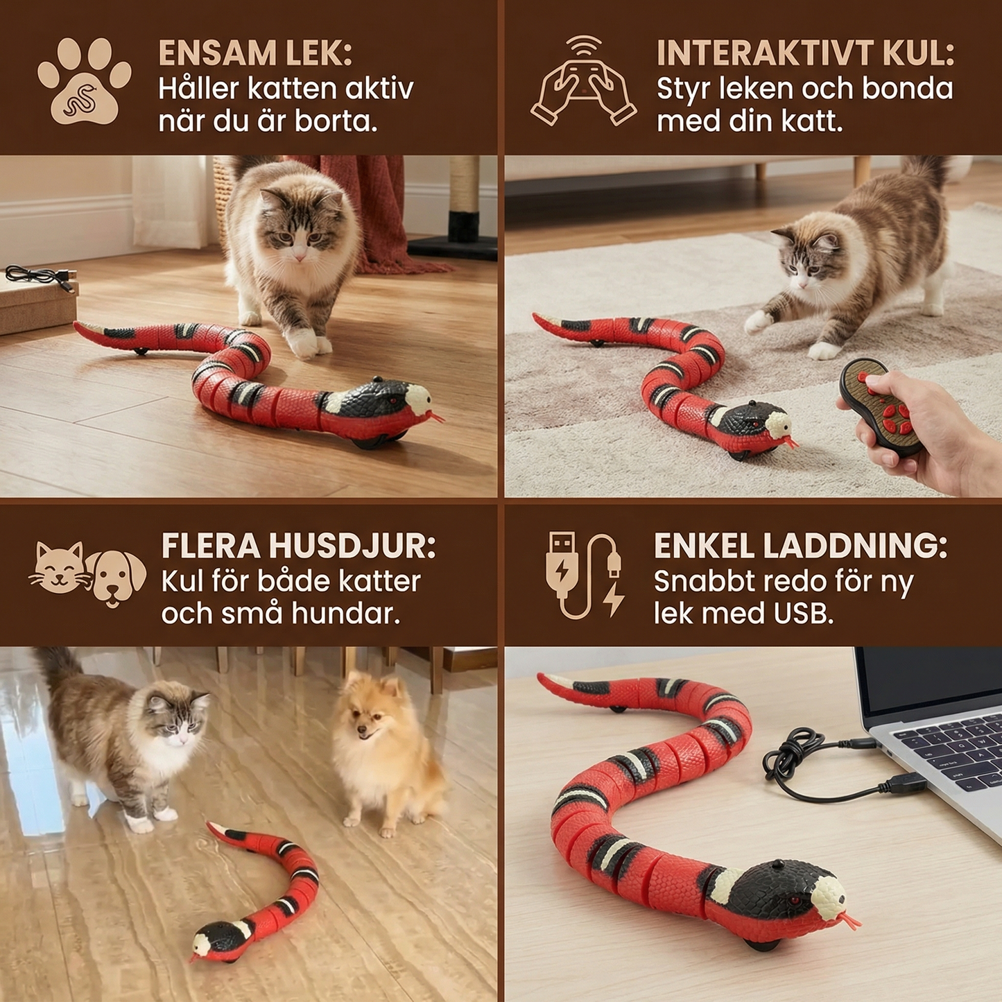 Snakey – Interaktiv Kattleksak