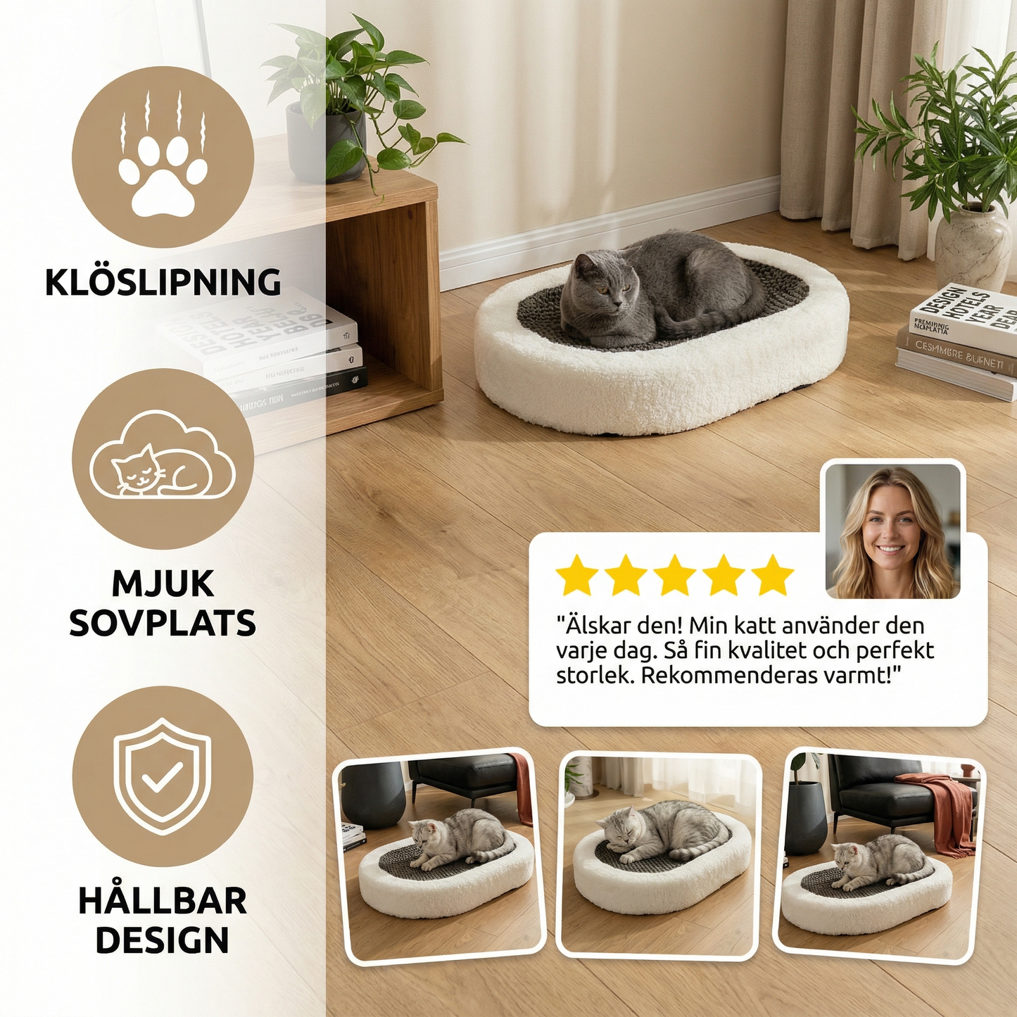 Premium Kattsäng med Klösplatta