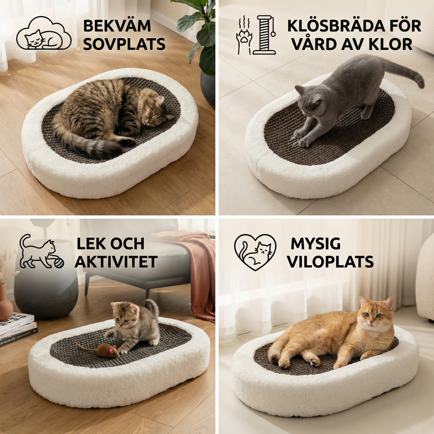 Premium Kattsäng med Klösplatta