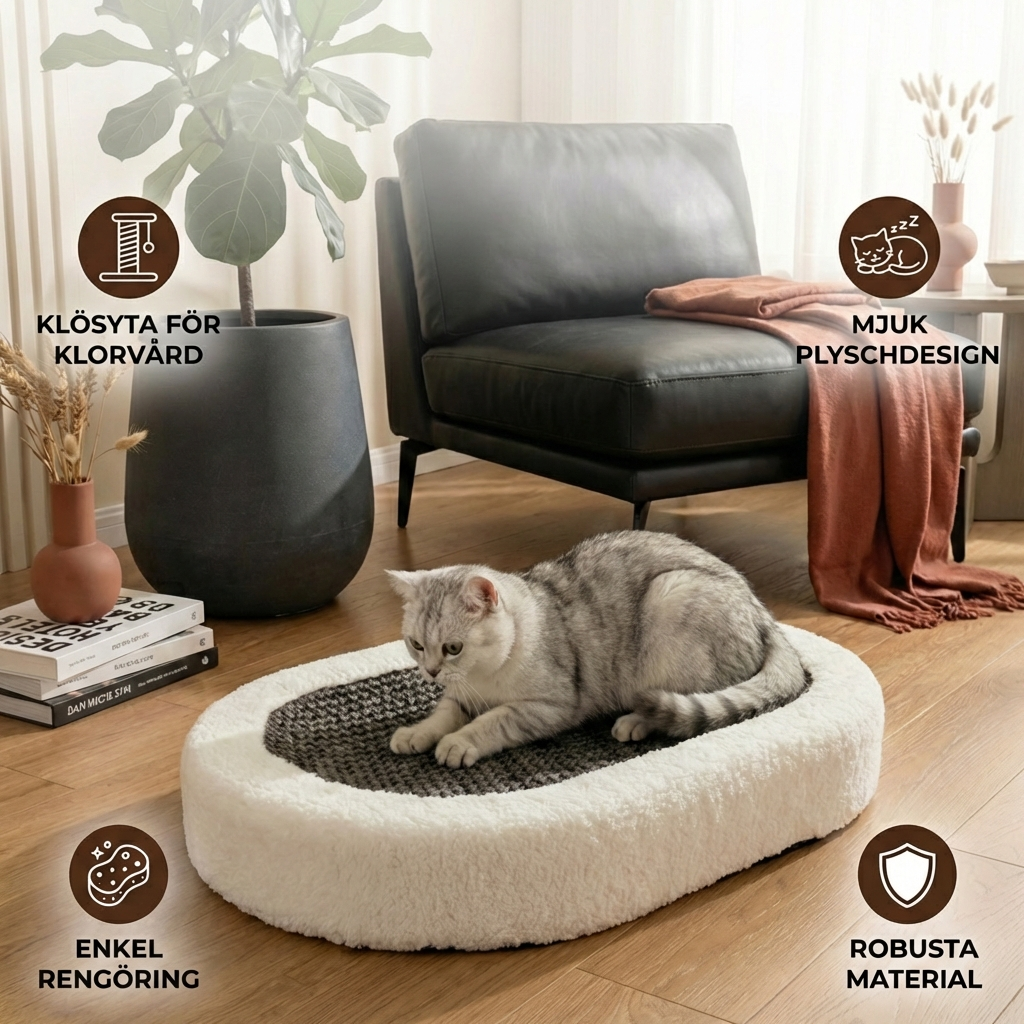 Premium Kattsäng med Klösplatta