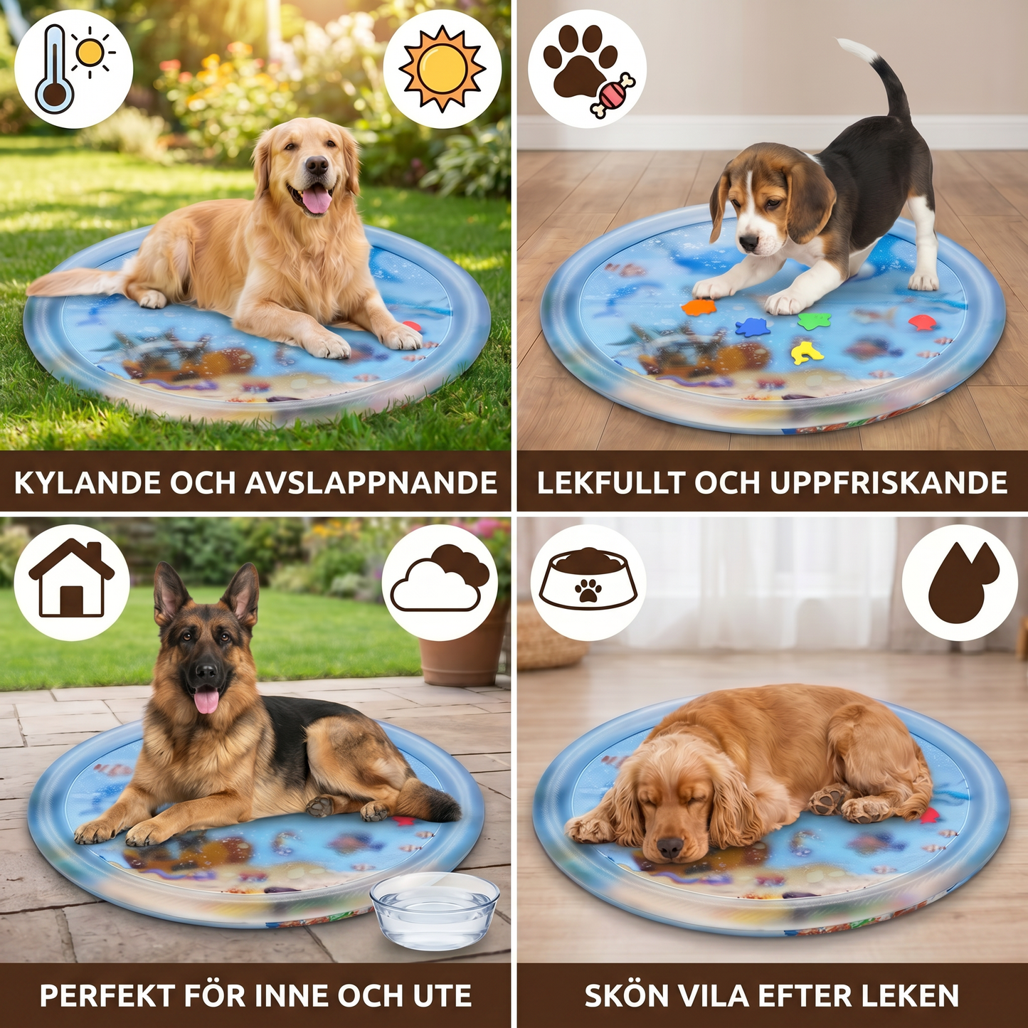 Kylande lek- och vattenbädd för hundar 2.0