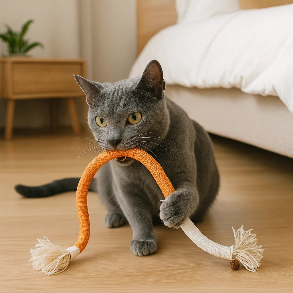 Naturligt katt-tuggrepp – Slitstarkt, tandvårdande & stressreducerande