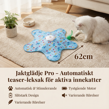 Jaktglädje Pro – Automatiskt teaser-leksak för aktiva innekatter