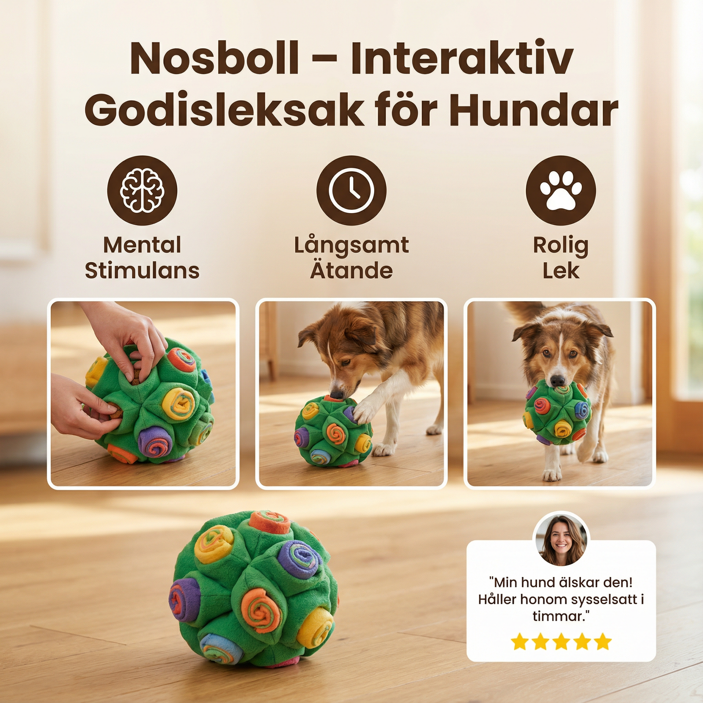 Nosboll – interaktivt godisleksak för hundar