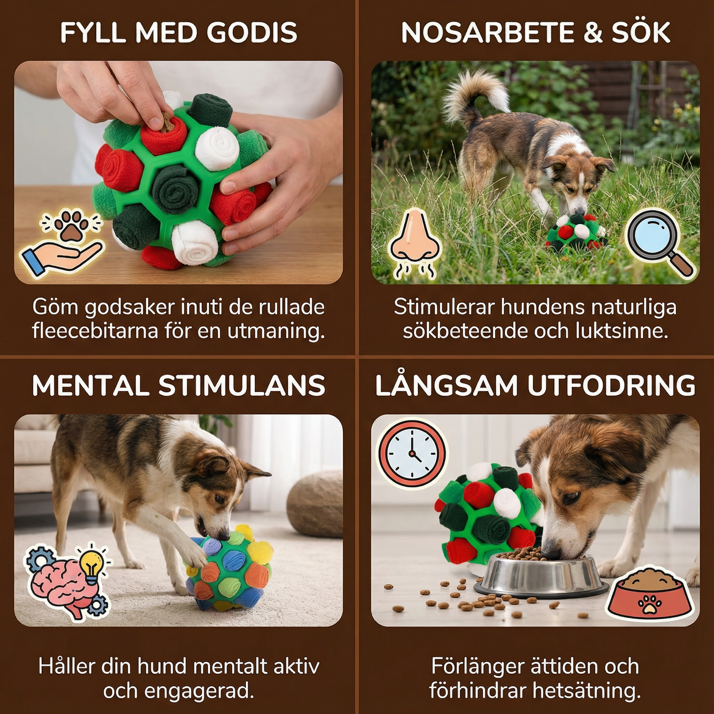 Nosboll – interaktivt godisleksak för hundar
