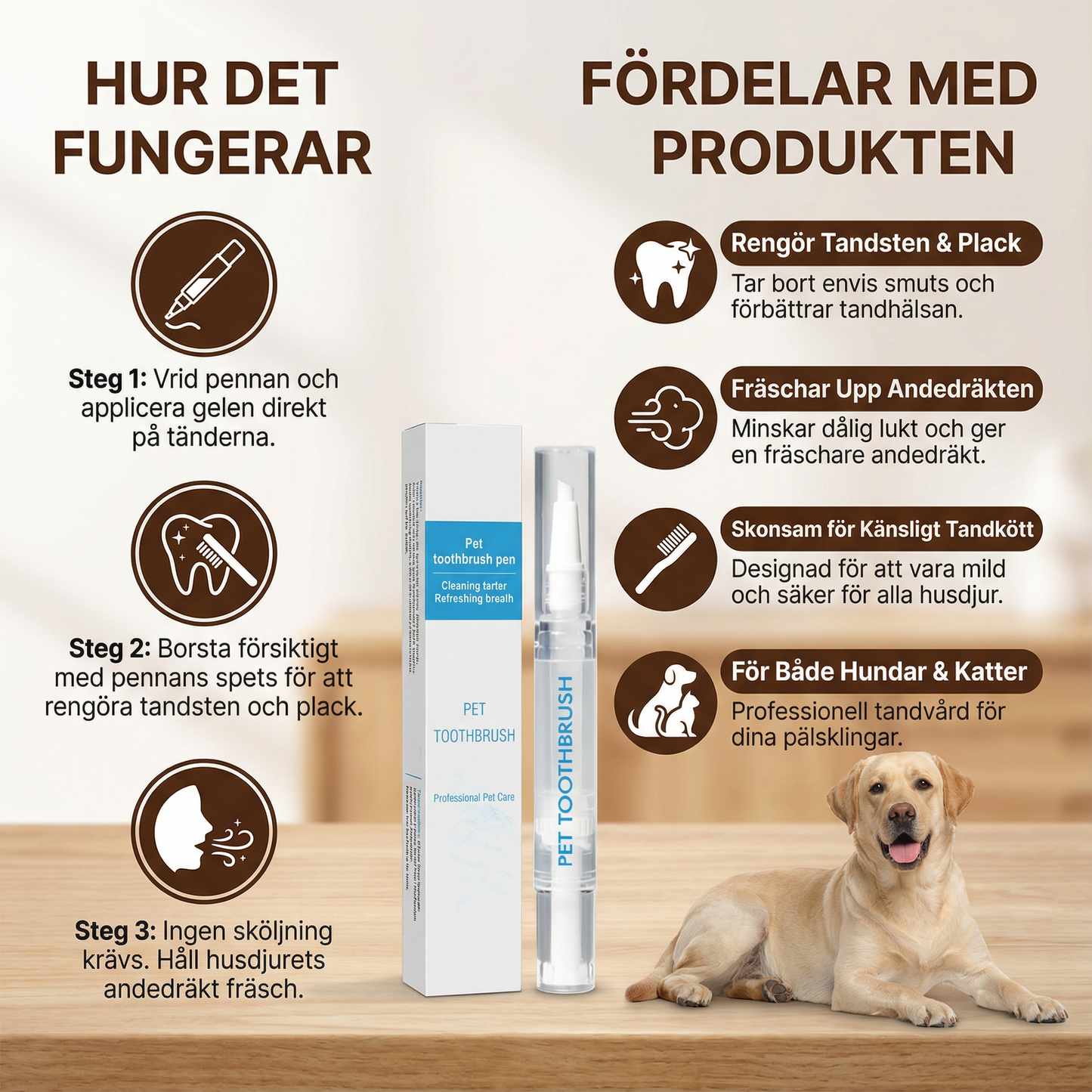 Tandvårdspenna för Husdjur