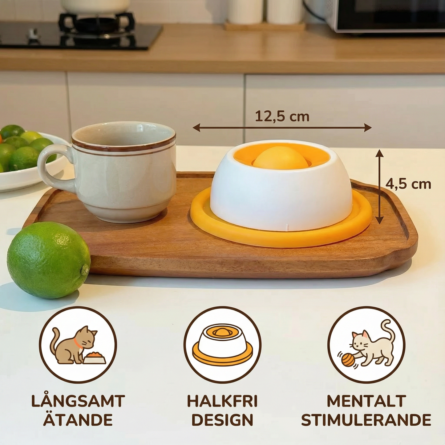 Interaktiv slickleksak med snacksbricka – Slow feeder för katter
