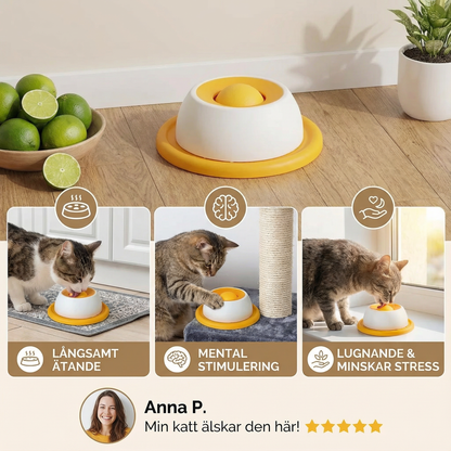 Interaktiv slickleksak med snacksbricka – Slow feeder för katter